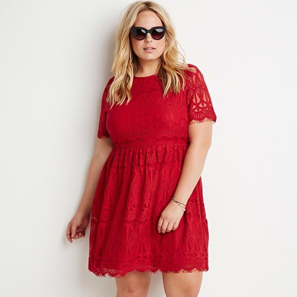 Red lace dress